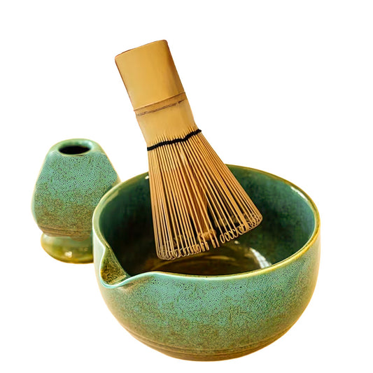 Matcha Tea Making Set with Bowl, Whisk & Stand, Spoon, Sieve