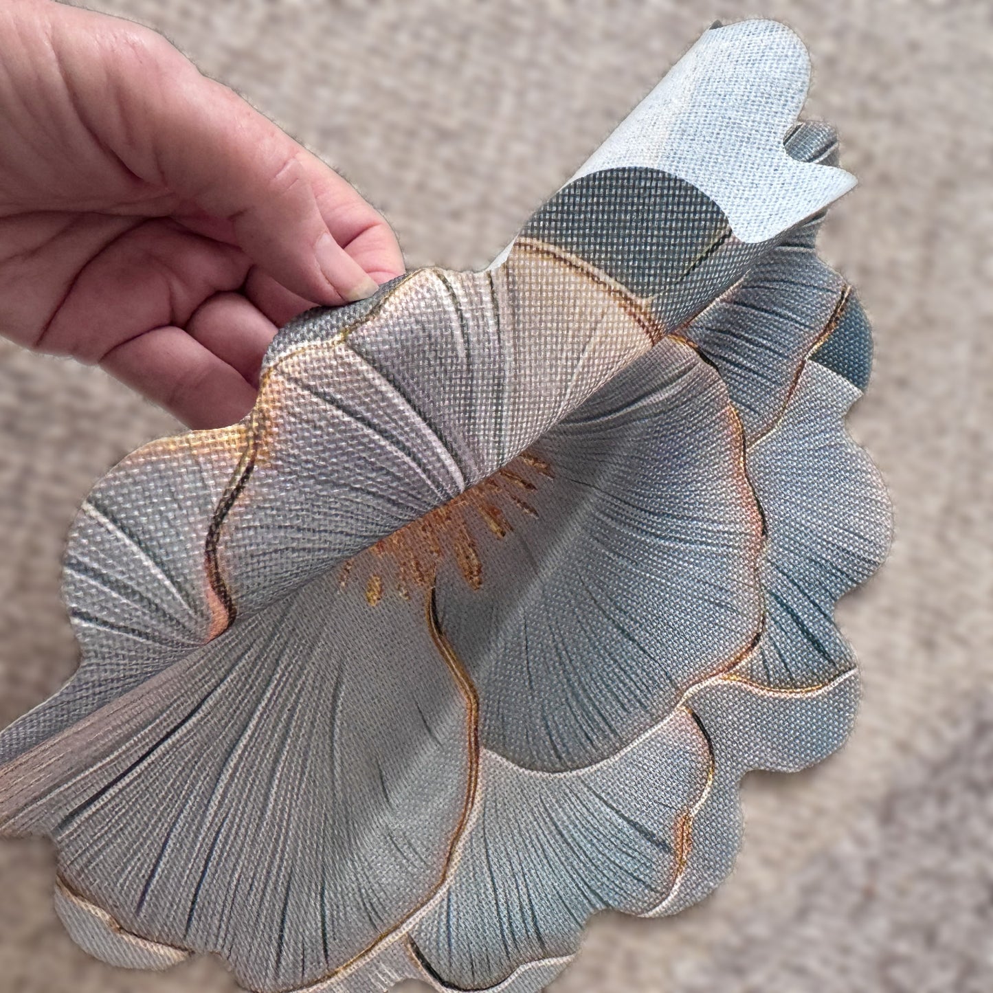 Ginkgo Biloba Japandi Decor Fabric Table Mats Woven Polyester 38 cm